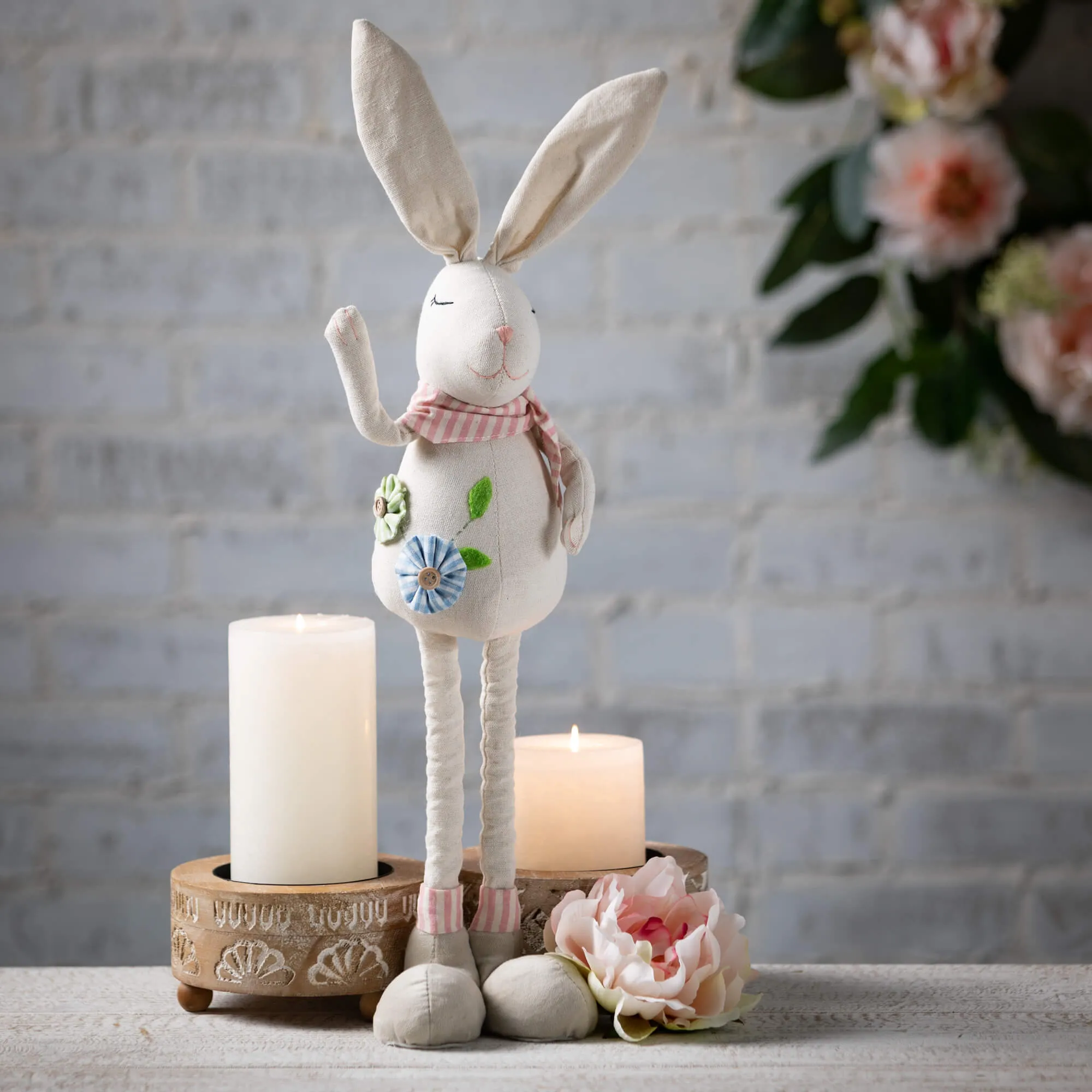 12.75"H Sullivans Standing Telescopic Bunny, Multicolor