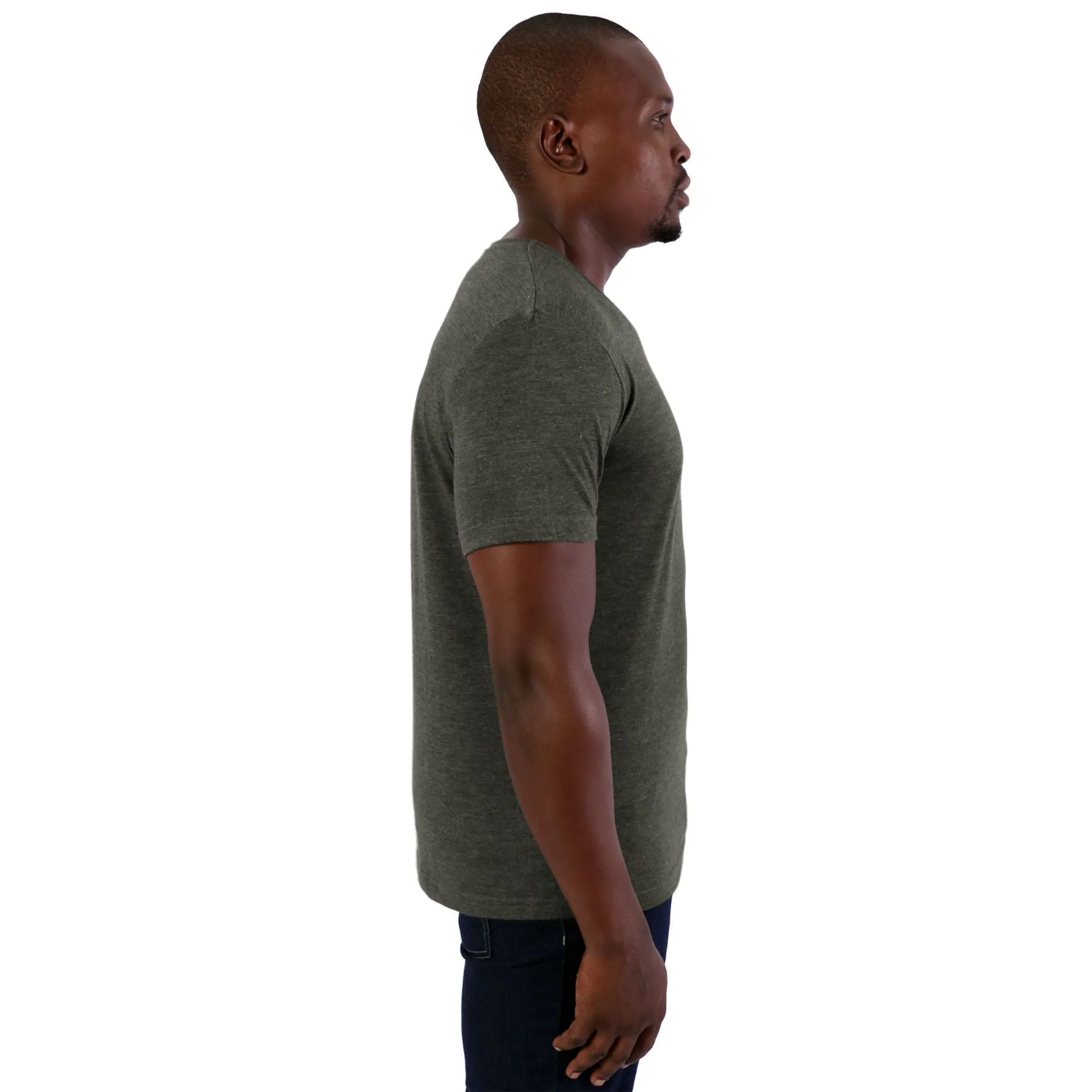 140g Urban Lifestyle V-Neck T-Shirt - End of range -  Army green melange