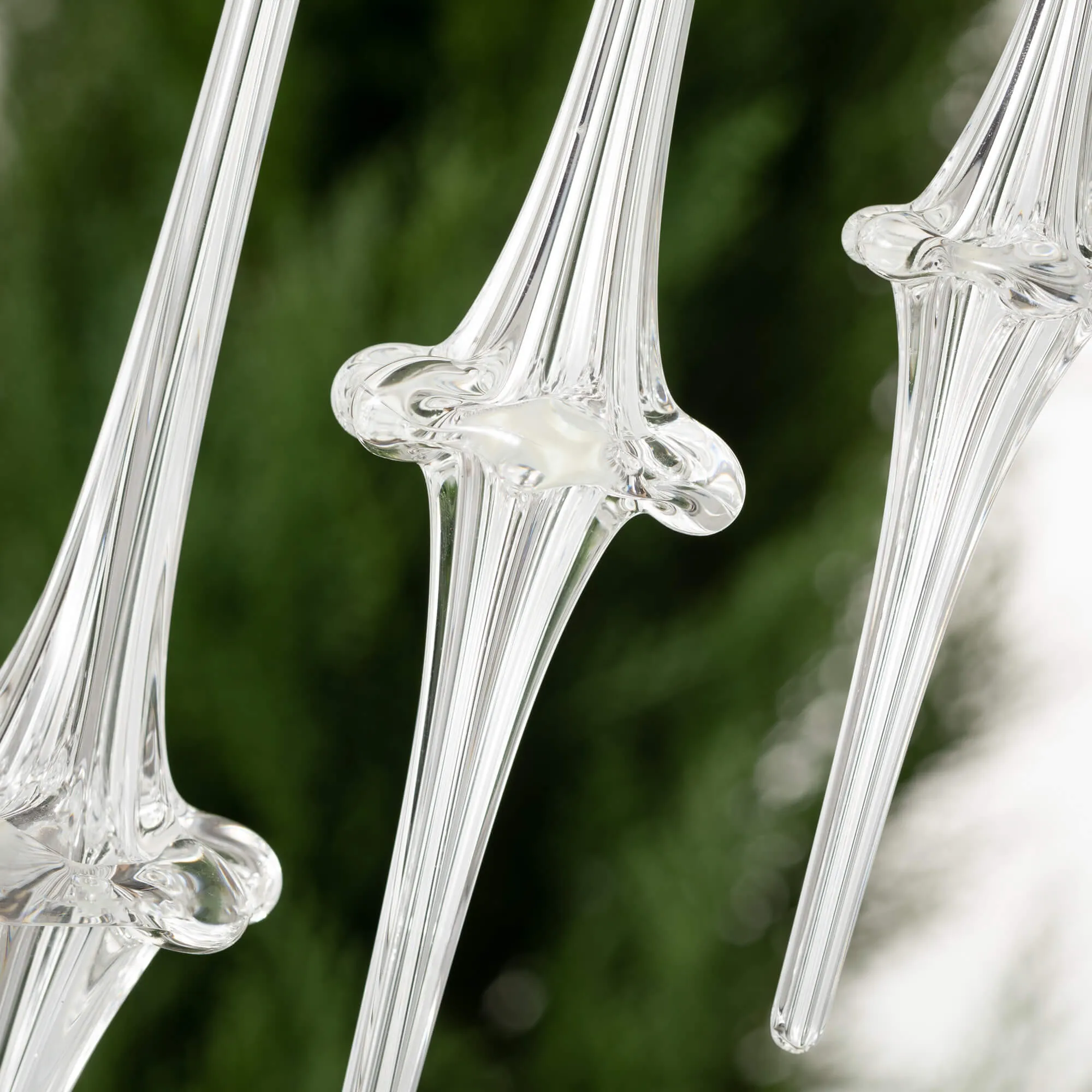 14.75"H, 9.75"H and 7.5"H Sullivans Glass Icicle Ornament - Set of 3, Clear Christmas Ornaments