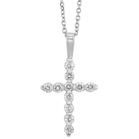 14KTW Diamond Cross Fashion Pendant 1/10Ct