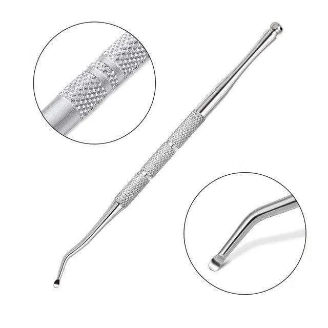 21 Style Rainbow Stainless Steel Nail Cuticle Pusher Tweezer Nail Art Files UV Gel Polish Remove Manicure Care Groove Clean Tool