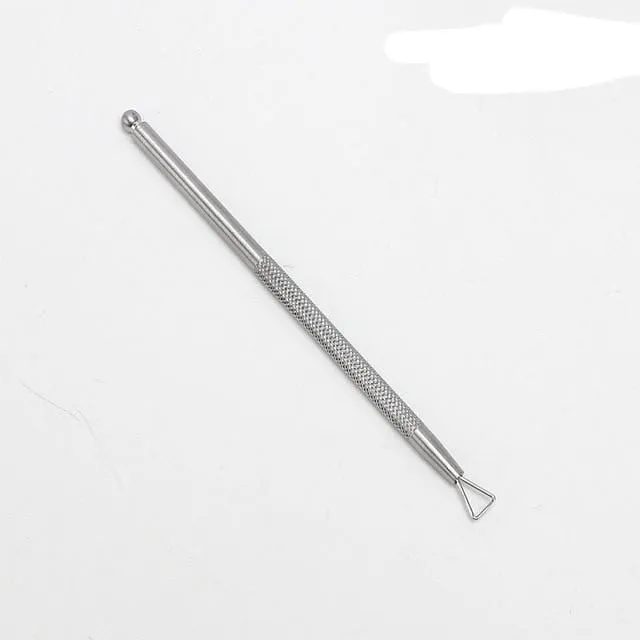 21 Style Rainbow Stainless Steel Nail Cuticle Pusher Tweezer Nail Art Files UV Gel Polish Remove Manicure Care Groove Clean Tool