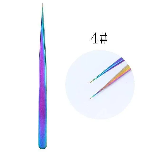 21 Style Rainbow Stainless Steel Nail Cuticle Pusher Tweezer Nail Art Files UV Gel Polish Remove Manicure Care Groove Clean Tool