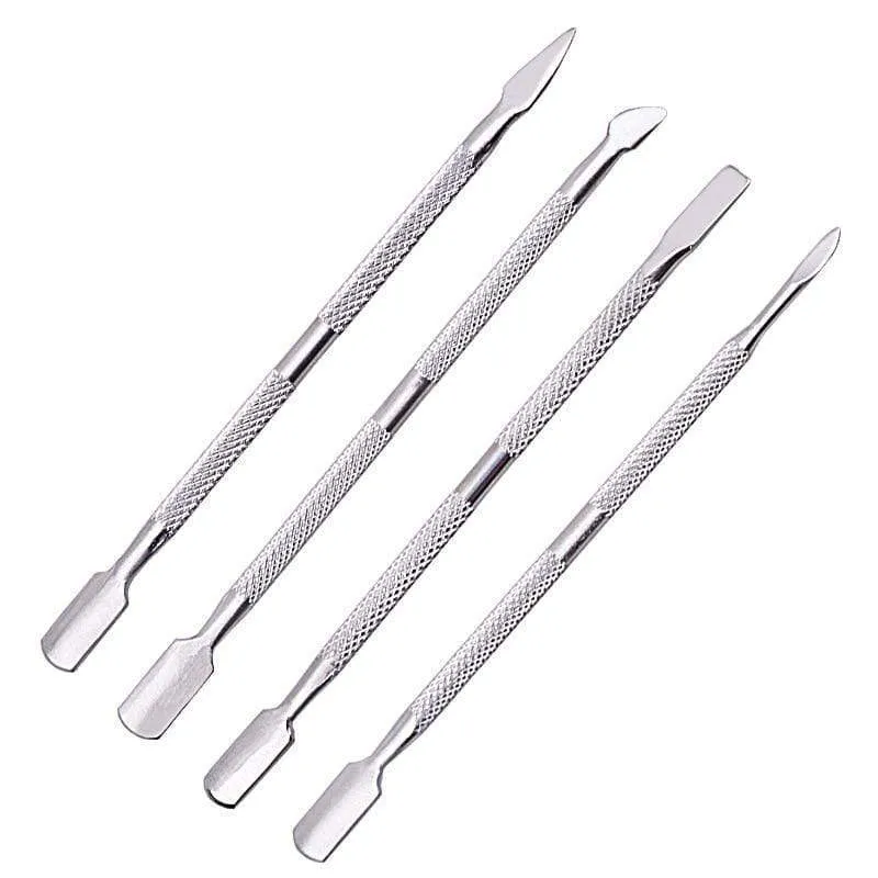 21 Style Rainbow Stainless Steel Nail Cuticle Pusher Tweezer Nail Art Files UV Gel Polish Remove Manicure Care Groove Clean Tool