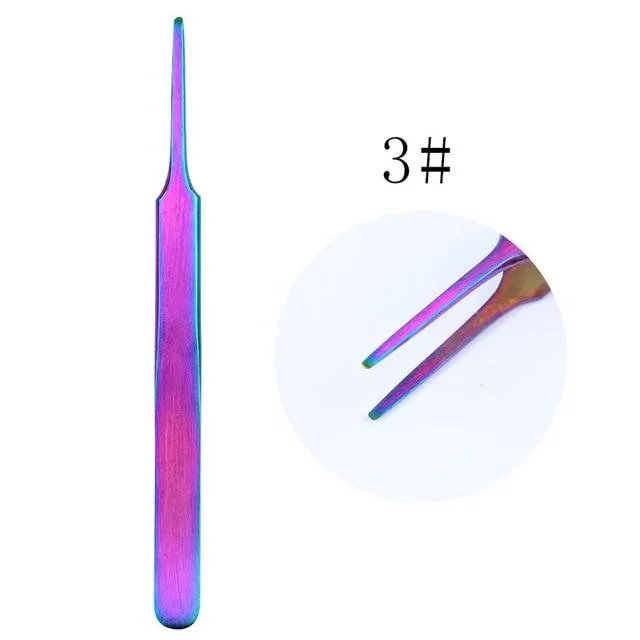 21 Style Rainbow Stainless Steel Nail Cuticle Pusher Tweezer Nail Art Files UV Gel Polish Remove Manicure Care Groove Clean Tool