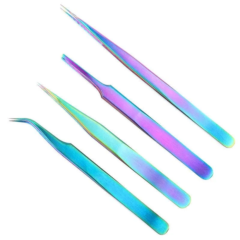 21 Style Rainbow Stainless Steel Nail Cuticle Pusher Tweezer Nail Art Files UV Gel Polish Remove Manicure Care Groove Clean Tool