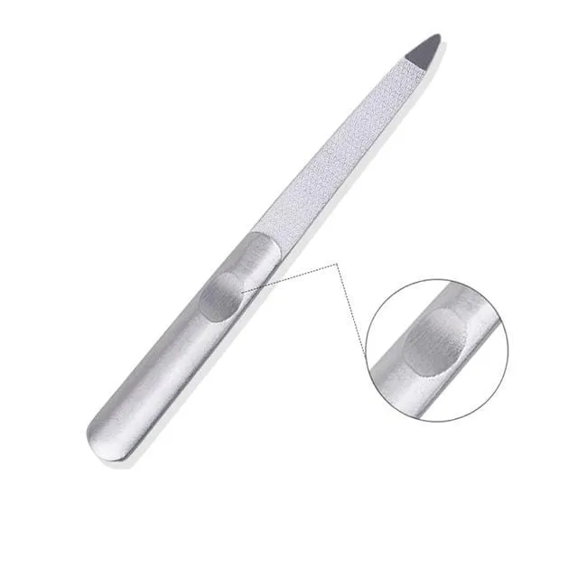 21 Style Rainbow Stainless Steel Nail Cuticle Pusher Tweezer Nail Art Files UV Gel Polish Remove Manicure Care Groove Clean Tool