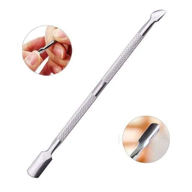 21 Style Rainbow Stainless Steel Nail Cuticle Pusher Tweezer Nail Art Files UV Gel Polish Remove Manicure Care Groove Clean Tool