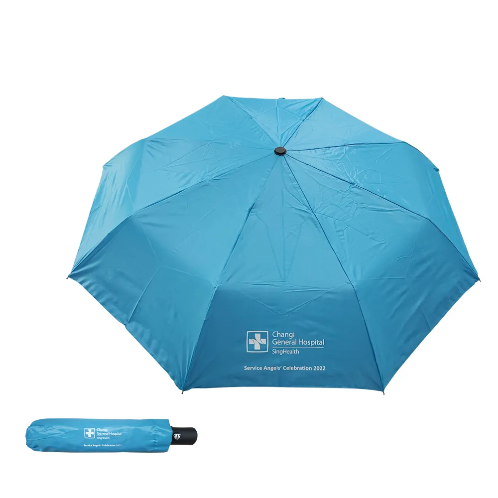 21" Auto Open/Close Foldable Umbrella with Black UV