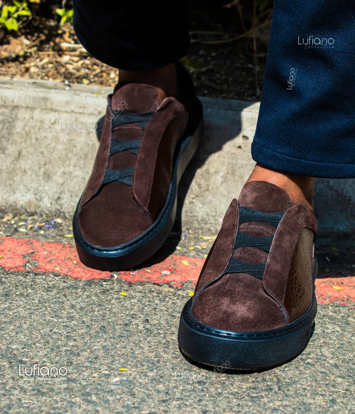 228  Lufiano Slip On :Brown