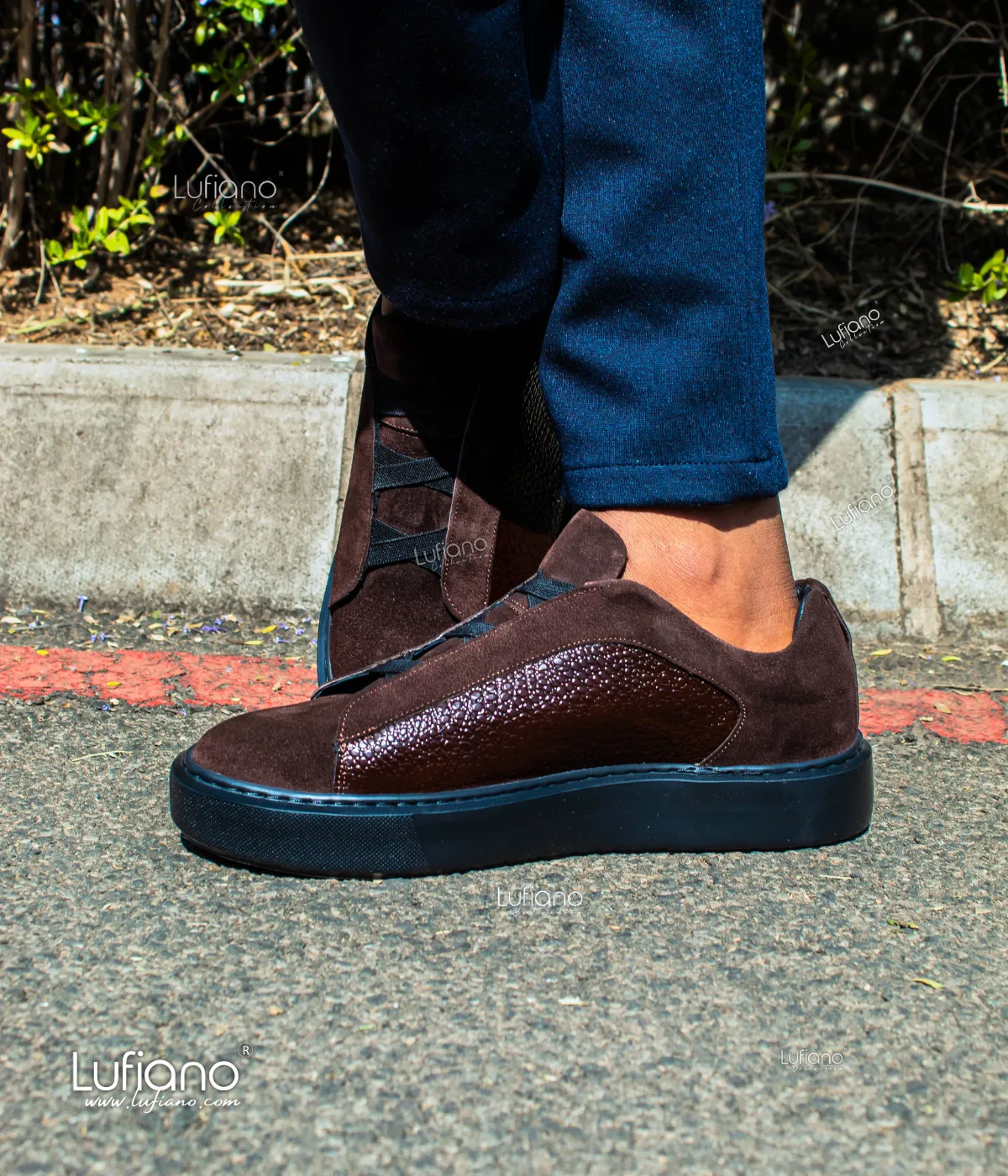 228  Lufiano Slip On :Brown