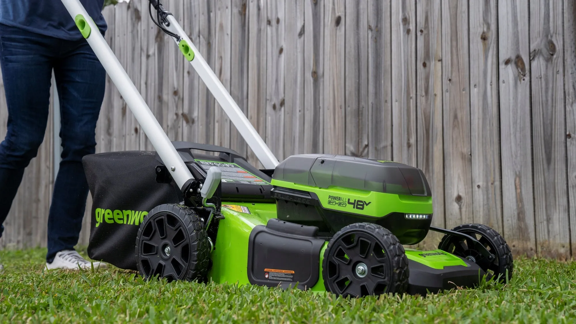 48V (2x24V) 21" Cordless Battery Brushless Self-Propelled Mower w/ (2) 5.0Ah USB Batteries & 4A Dual Port Charger