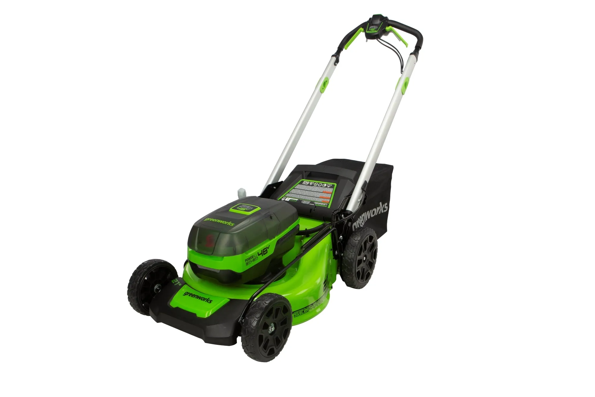 48V (2x24V) 21" Cordless Battery Brushless Self-Propelled Mower w/ (2) 5.0Ah USB Batteries & 4A Dual Port Charger