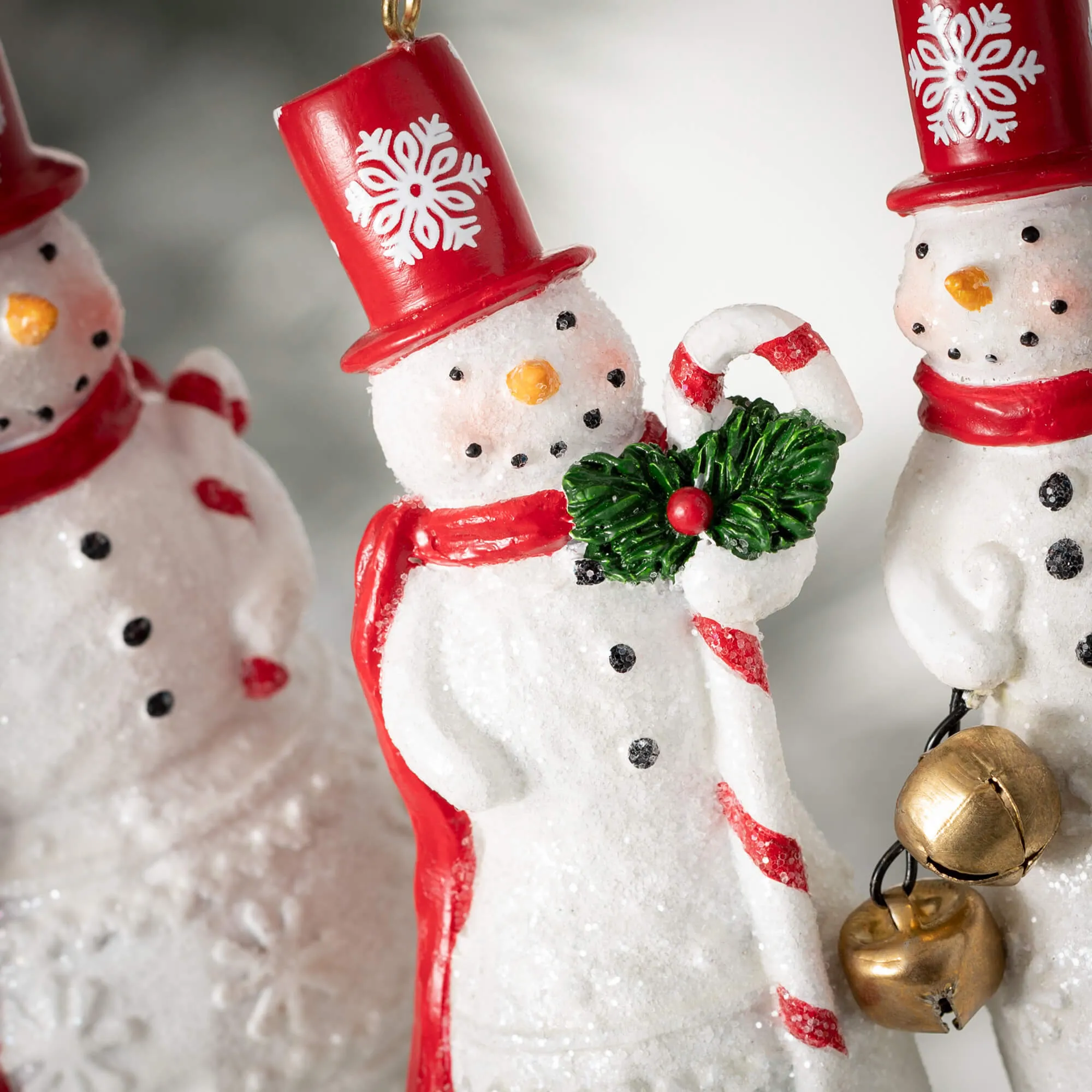 4"H, 4.5"H and 4.5"H Sullivans Jolly Snowman Ornament - Set of 3, Multicolored Christmas Ornaments