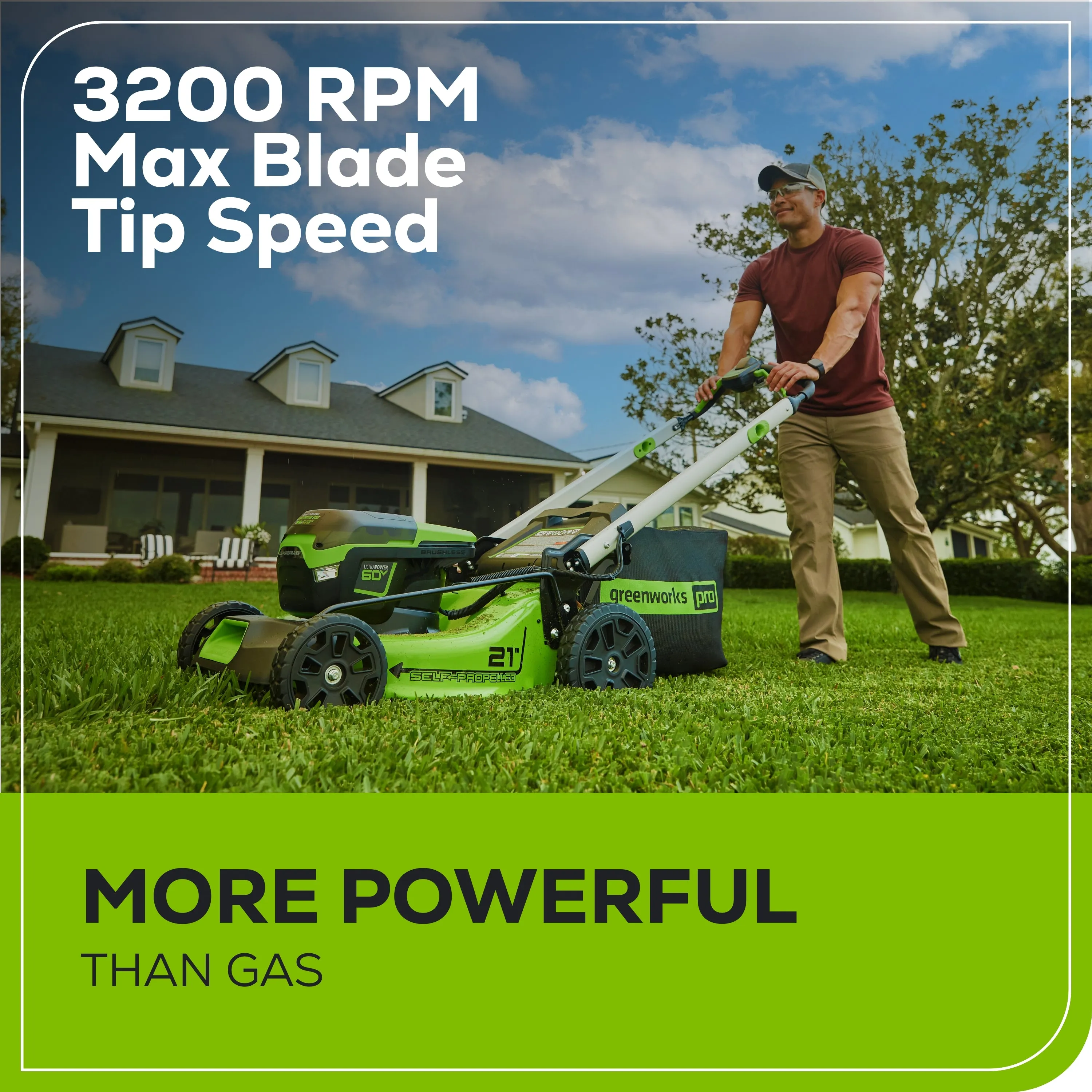 60V 21" Cordless Battery Self-Propelled Lawn Mower w/ Two (2) 4.0Ah Batteries & Dual Port Charger