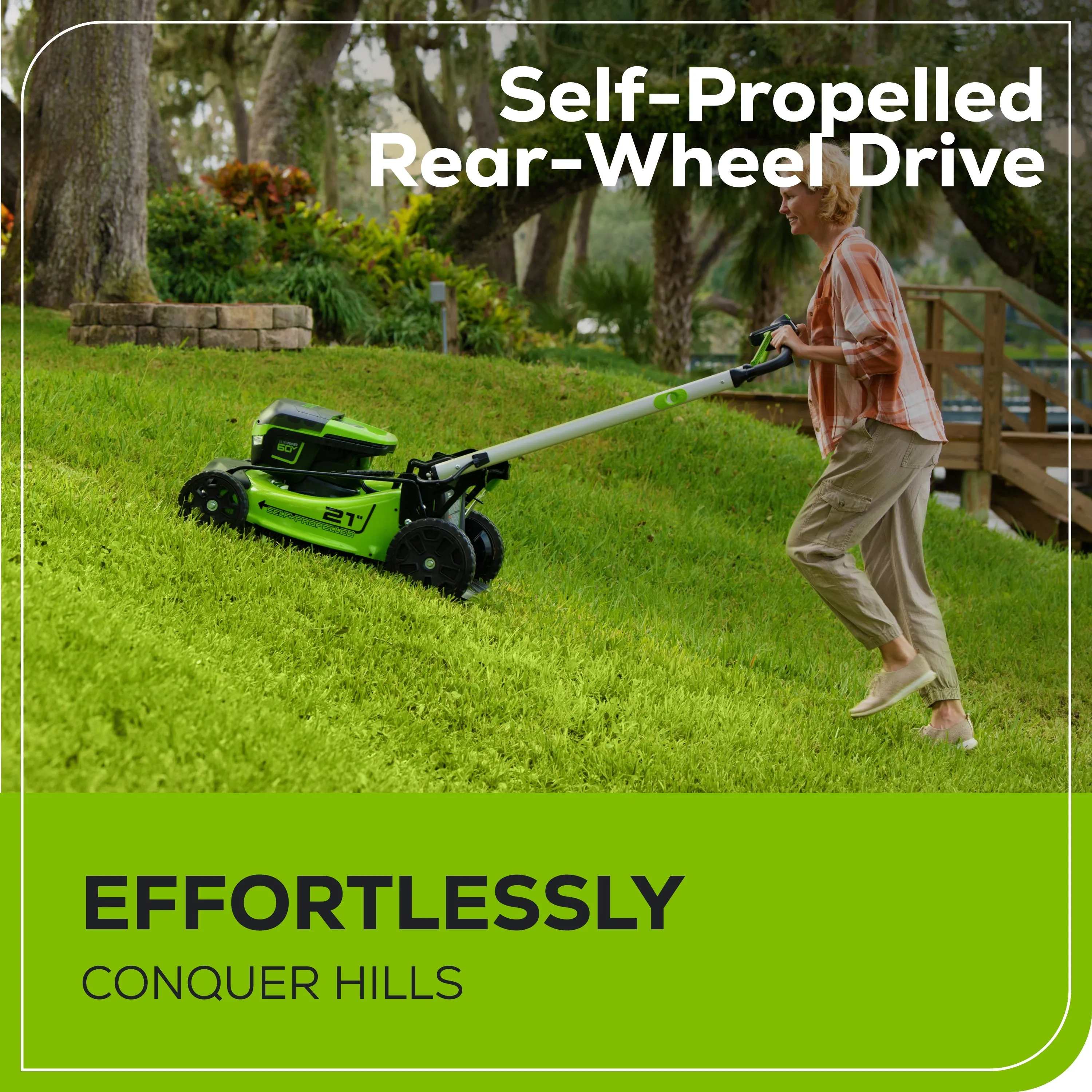 60V 21" Cordless Battery Self-Propelled Lawn Mower w/ Two (2) 4.0Ah Batteries & Dual Port Charger