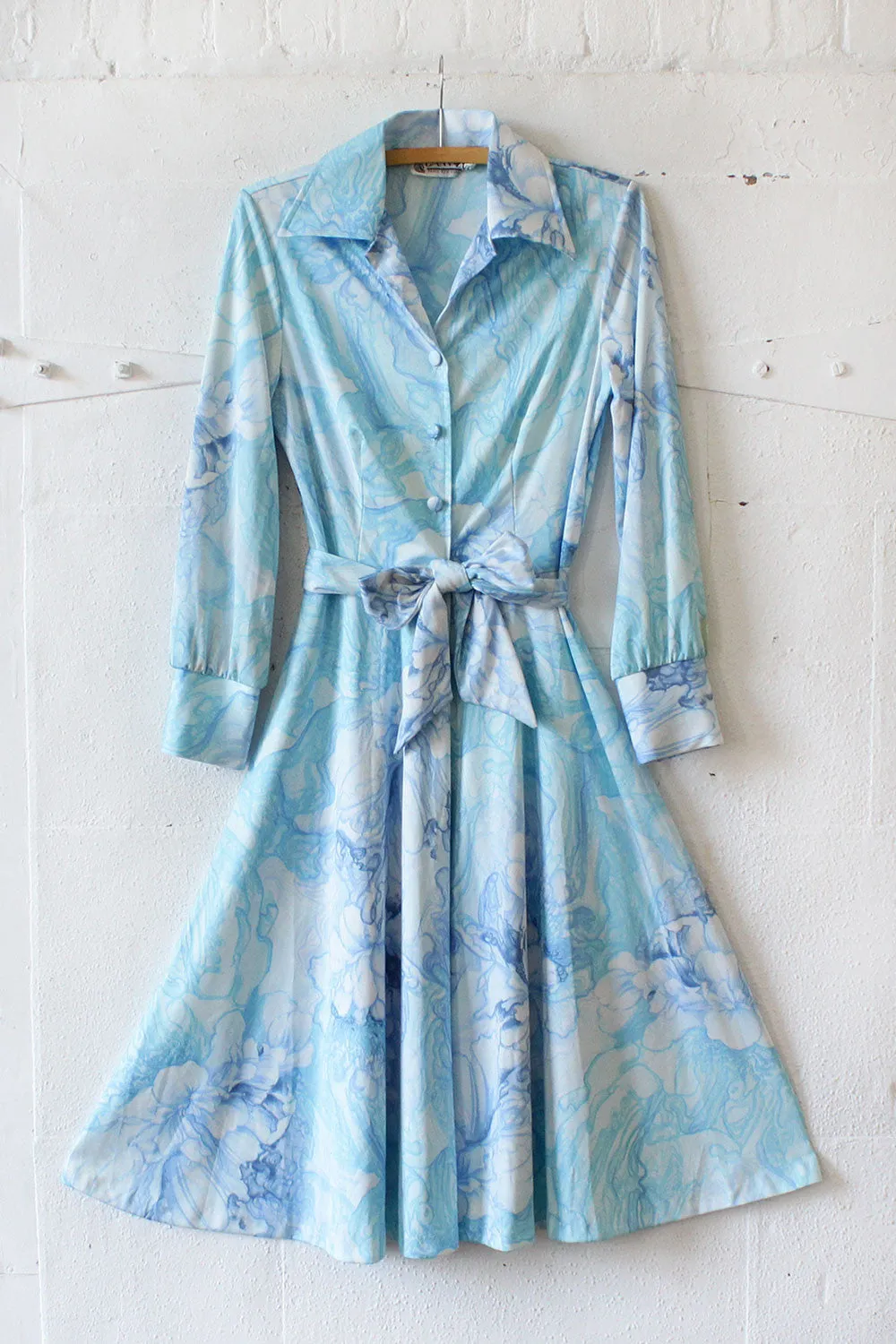 70s Lanvin Watercolor Dress M