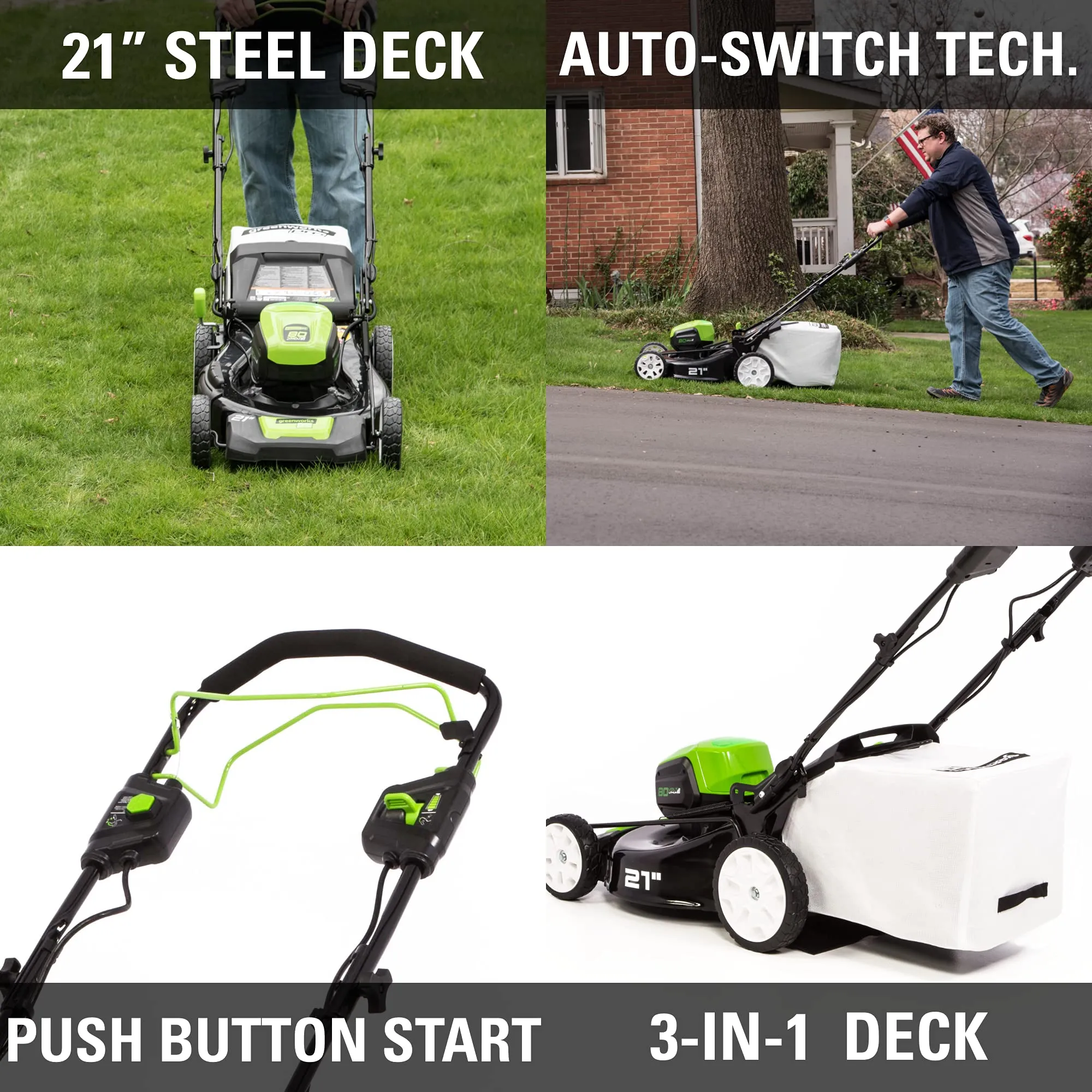 80V 21" Cordless Battery Self-Propelled Lawn Mower w/ 5.0Ah Battery & Charger