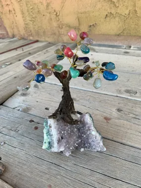 Agate Bonsai Tree on Amethyst