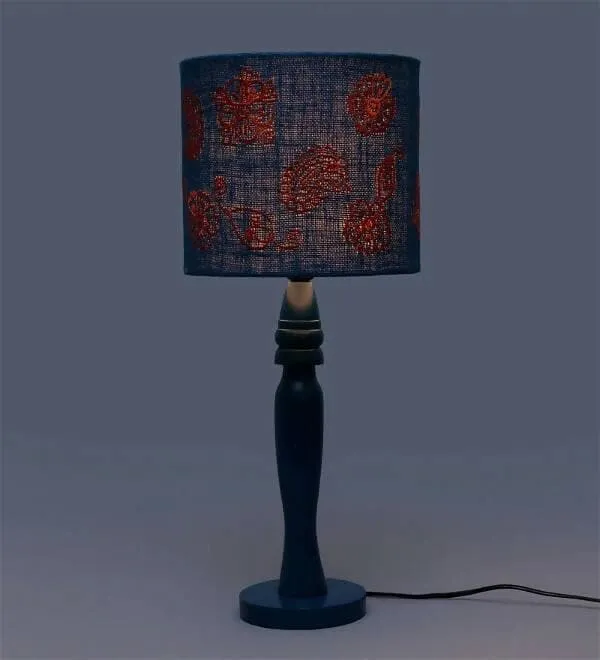 Ambi Motif On Jute Lamp