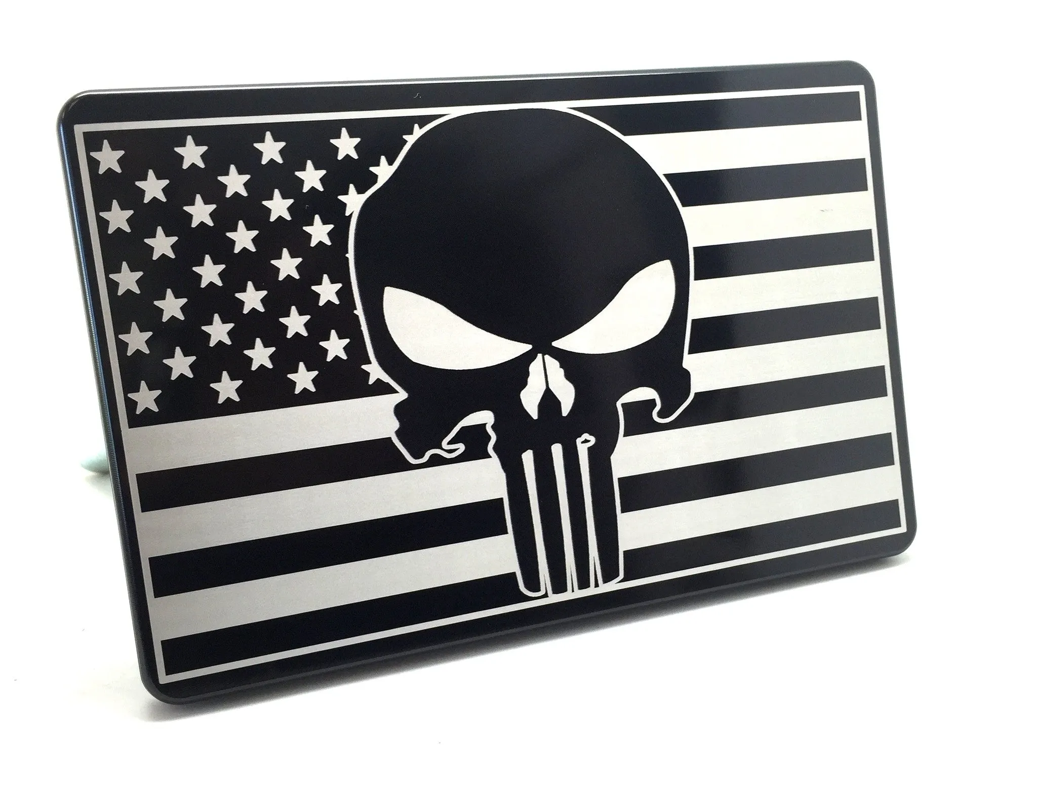 American Flag with Punisher Hitch Cover