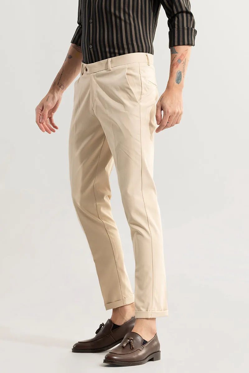 Sure! Here is a more optimized title for the e-commerce product:

Comfort-Fit Stretch American Fold Beige Chinos