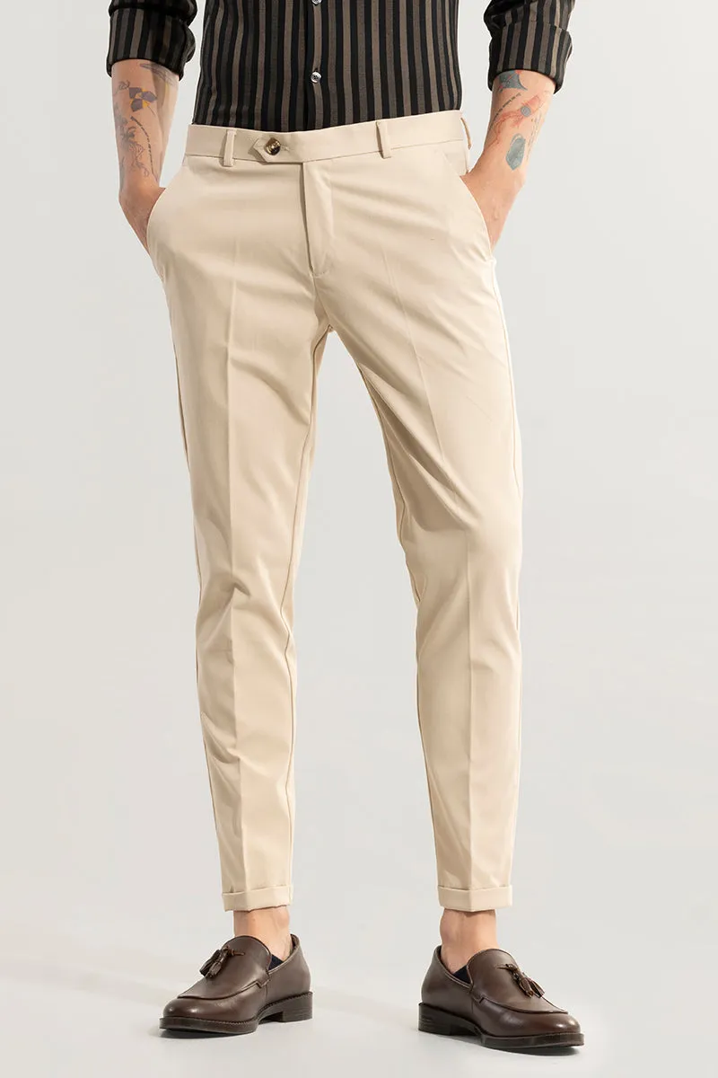 Sure! Here is a more optimized title for the e-commerce product:

Comfort-Fit Stretch American Fold Beige Chinos