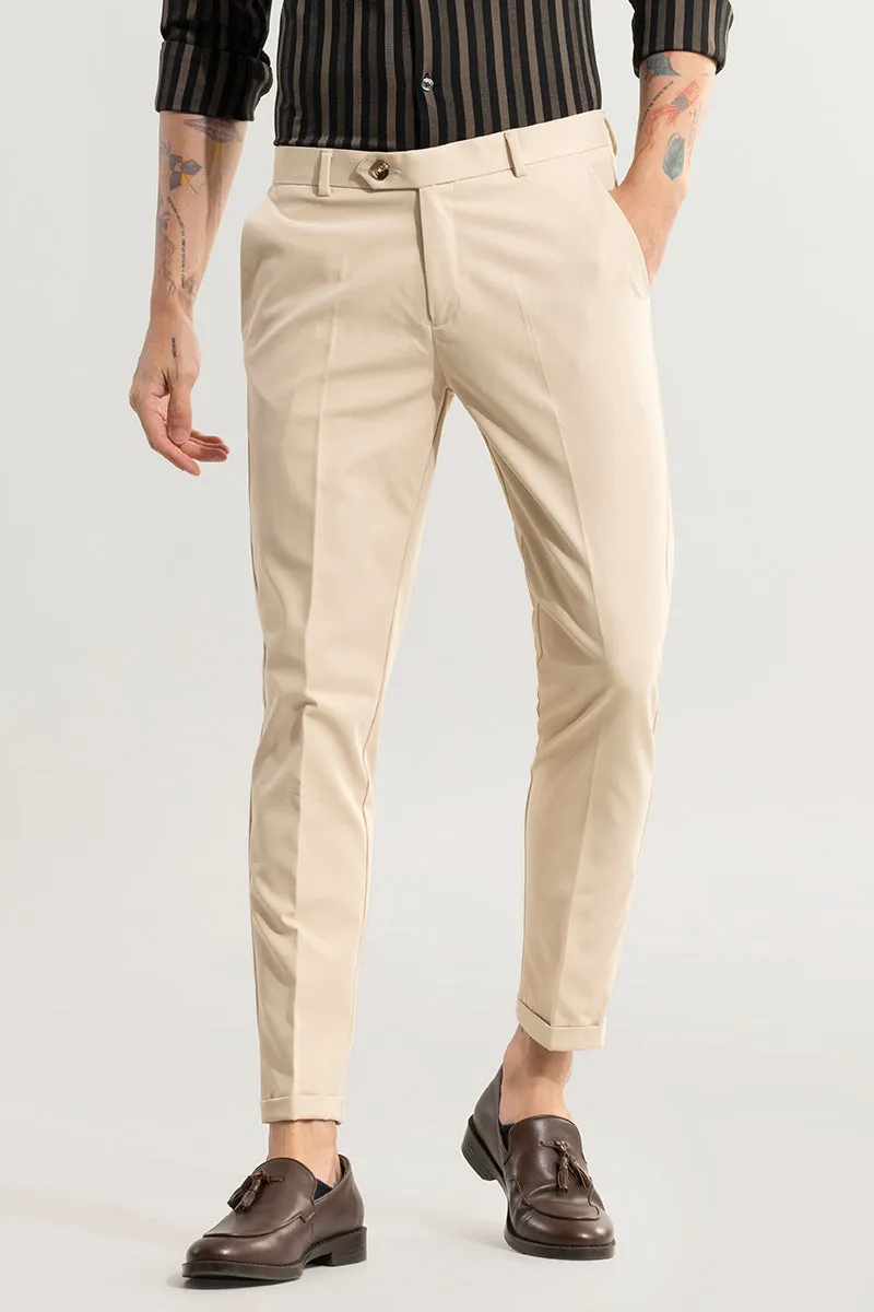 Sure! Here is a more optimized title for the e-commerce product:

Comfort-Fit Stretch American Fold Beige Chinos