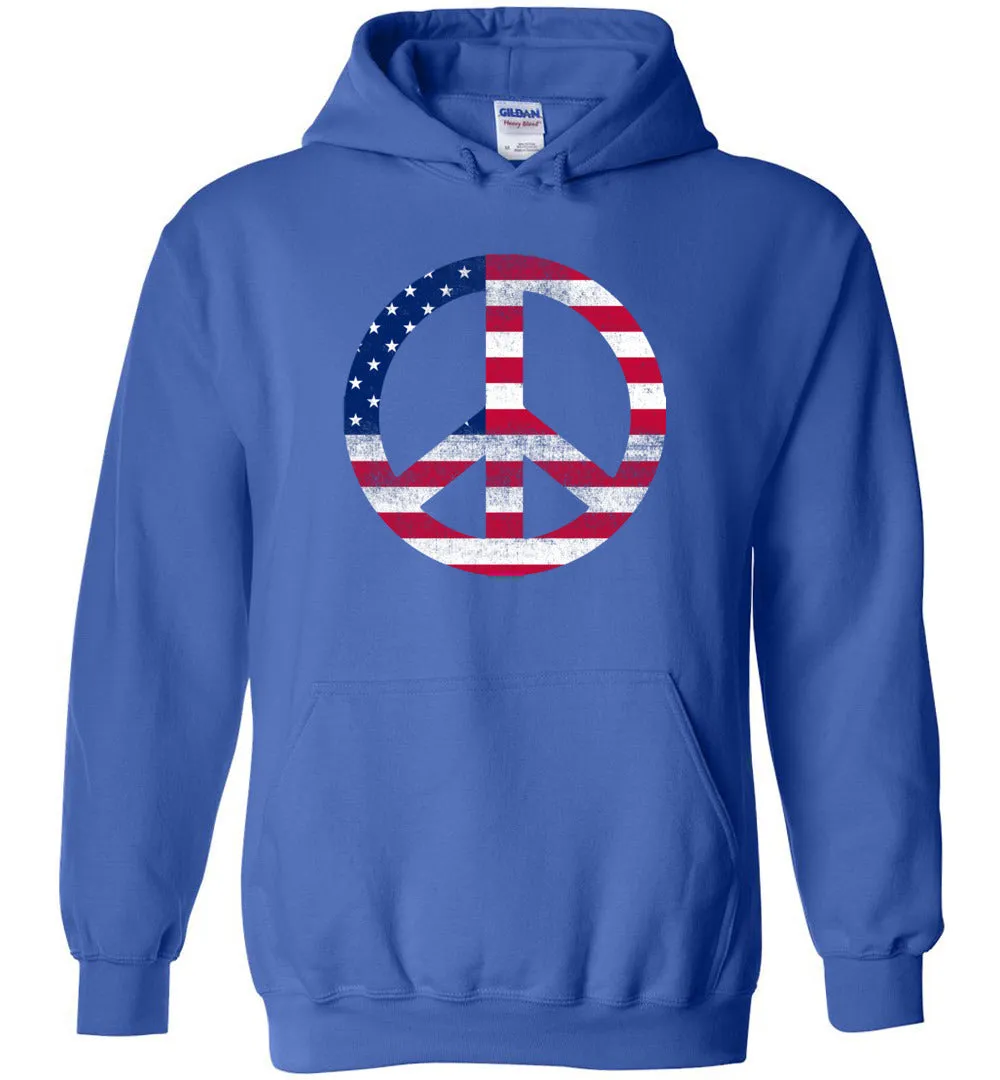 American Peace Sign- Heavy Blend Hoodie