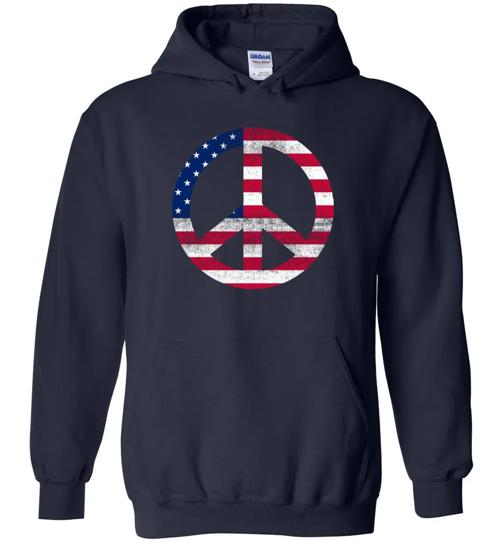 American Peace Sign- Heavy Blend Hoodie