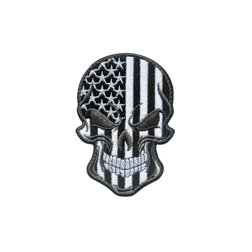 American Skull Black & White Velcro Patch