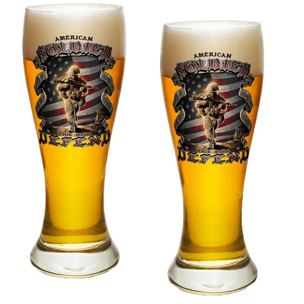 American Soldier Pilsner Glass Set