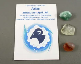 Aries Zodiac Crystal Energy Pack (Mar 21-Apr 19) H098