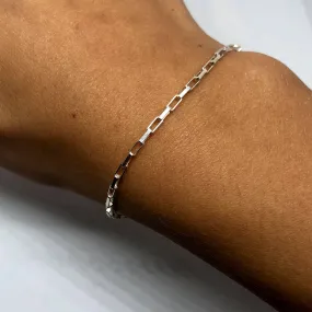 Armbånd, Firkantet Anker Kæde, sterlingsølv, 15-21 cm/1,9 mm