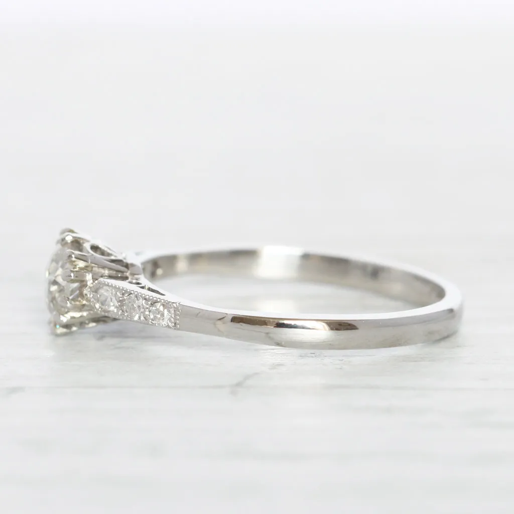 Art Deco 0.65 Carat Old European Cut Diamond Solitaire