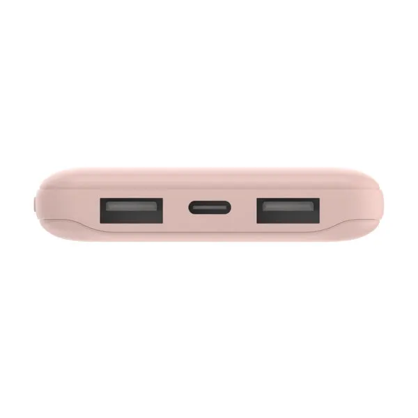 BELKIN BOOSTCHARGE 10 000 Mah Power Bank with USB-C 15W, Dual USB-A, 15cm USB-A to C Cable - Rose Gold