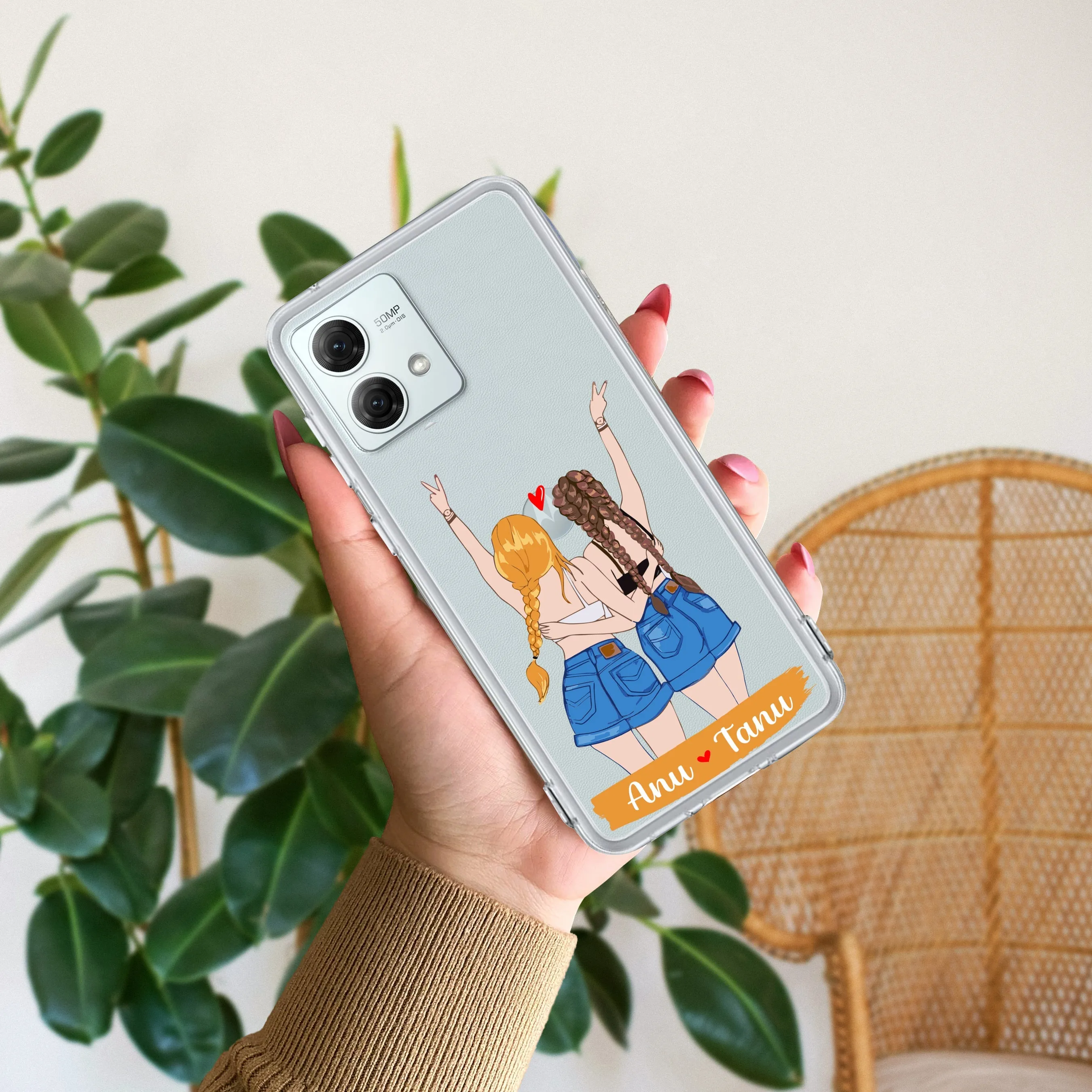 Besties Forever Customize Transparent Silicon Case For Motorola