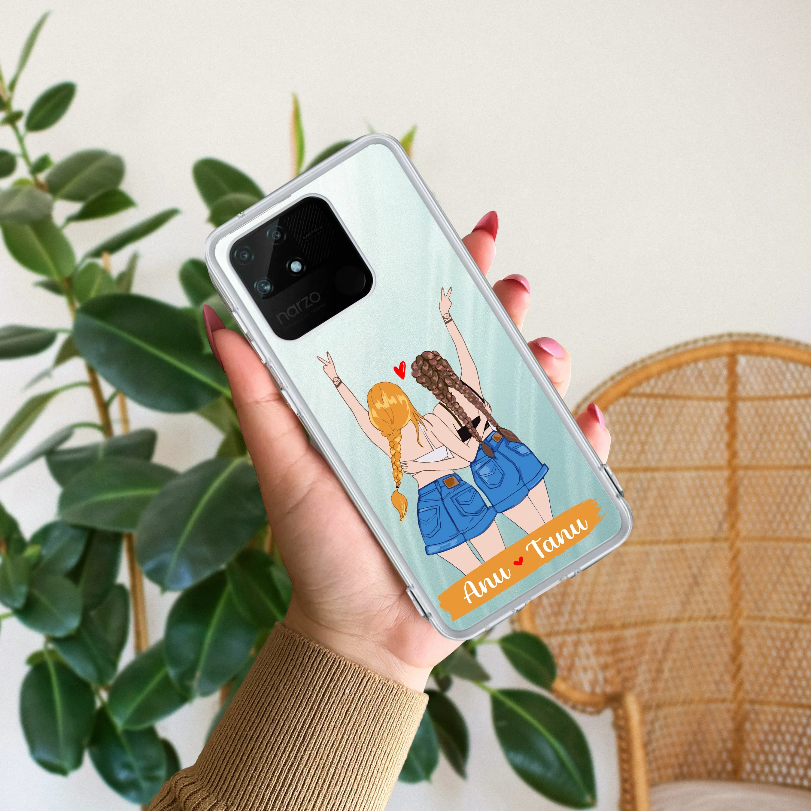 Besties Forever Customize Transparent Silicon Case For Realme/Narzo