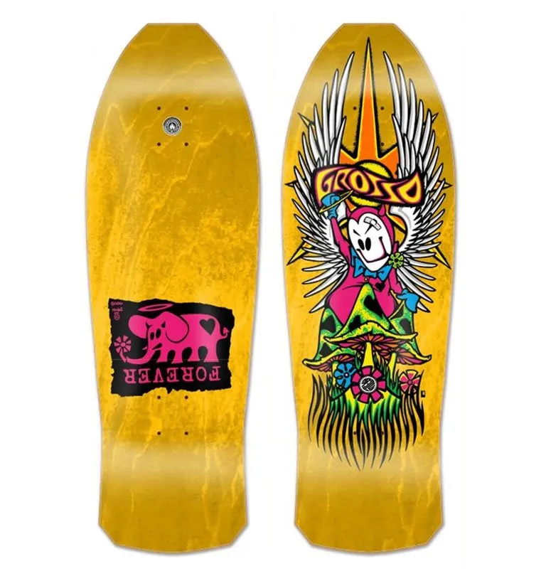 Black Label  Skateboards "Grosso Forever" 1989 Reissue Skateboard Deck - 10.25 (Yellow Stain)