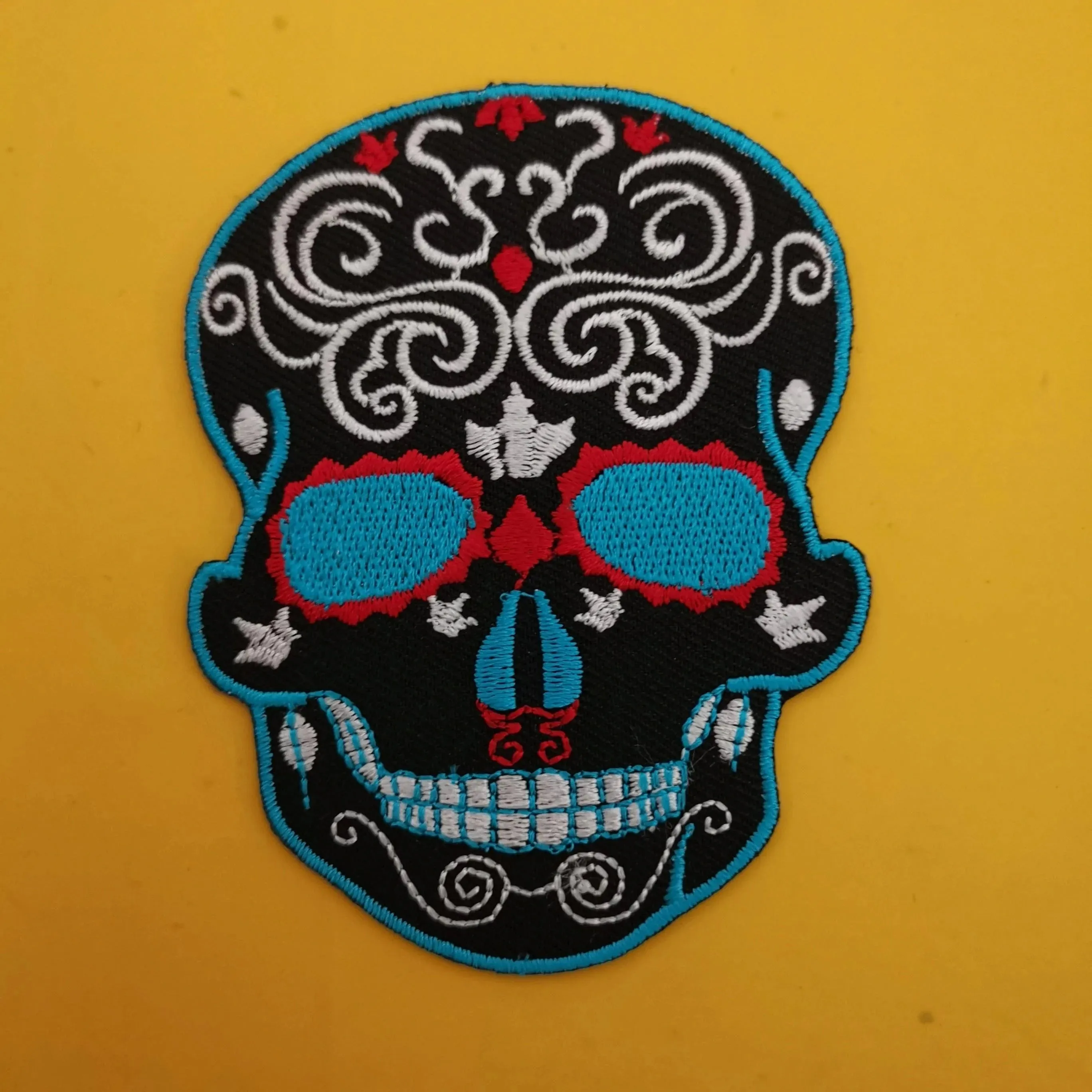 Blue Skull Iron on Patch