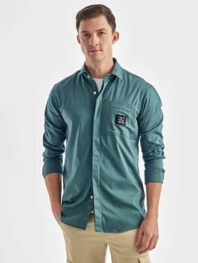 Blue Solid Urban Shirt