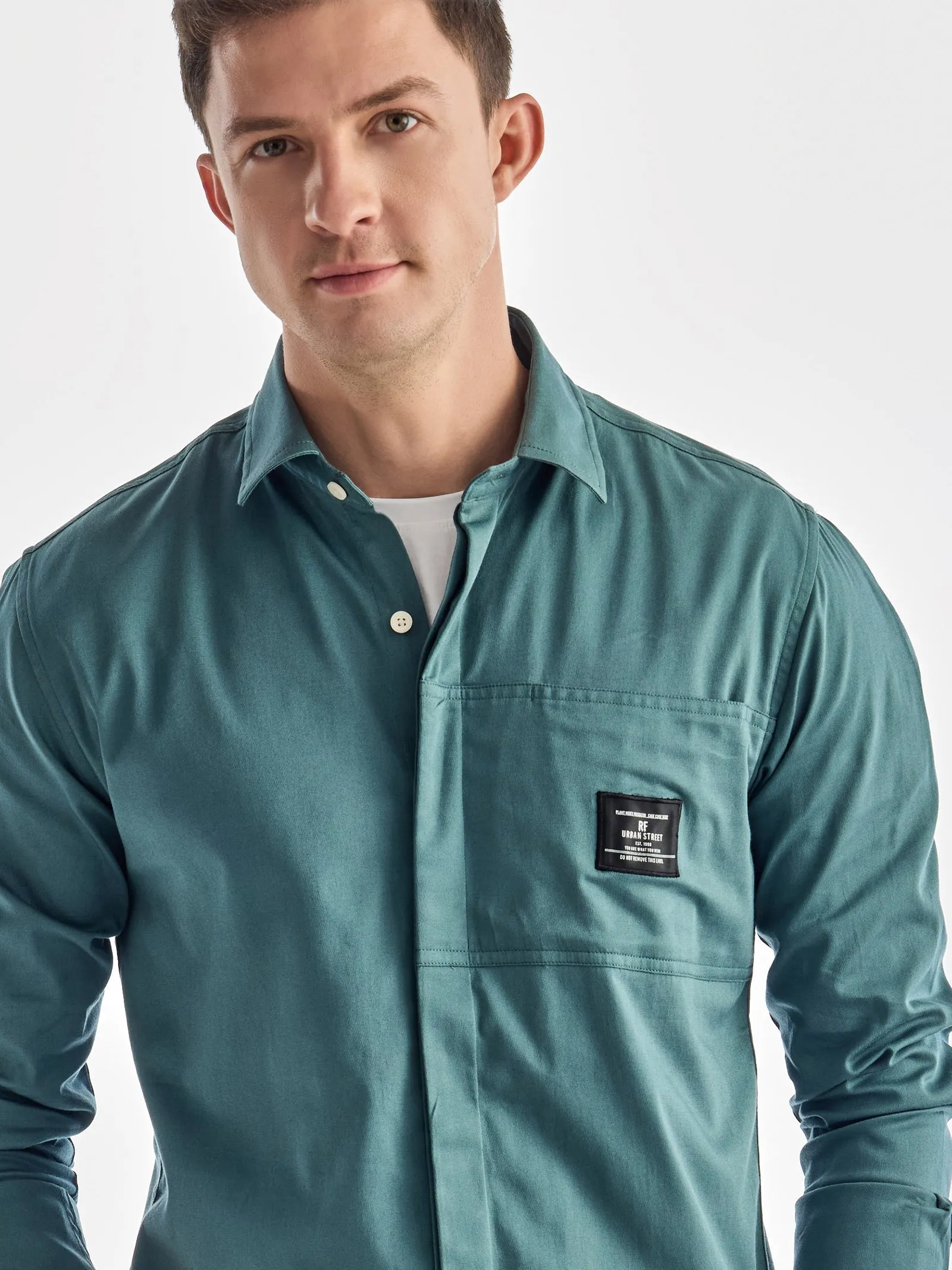 Blue Solid Urban Shirt