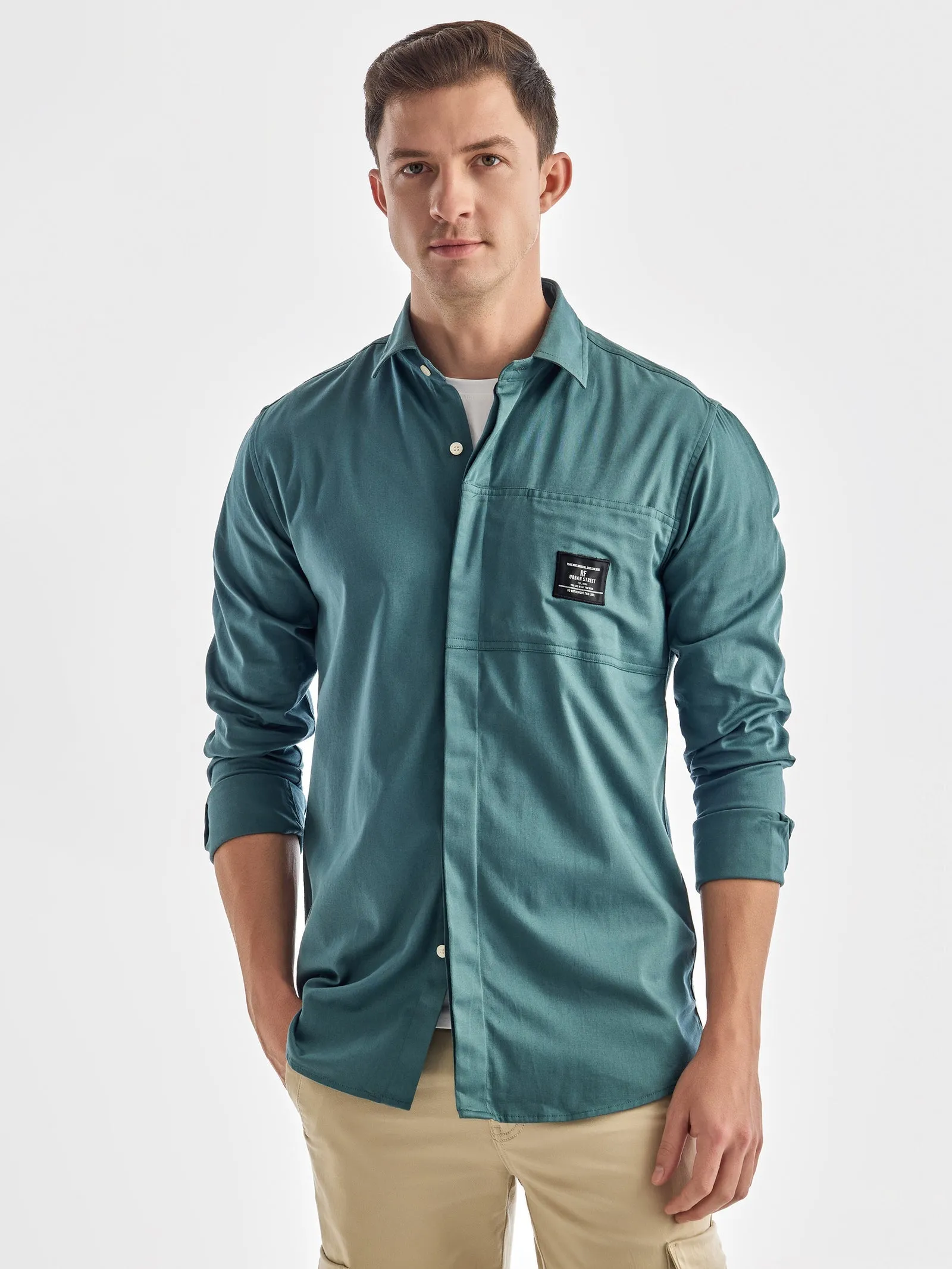 Blue Solid Urban Shirt