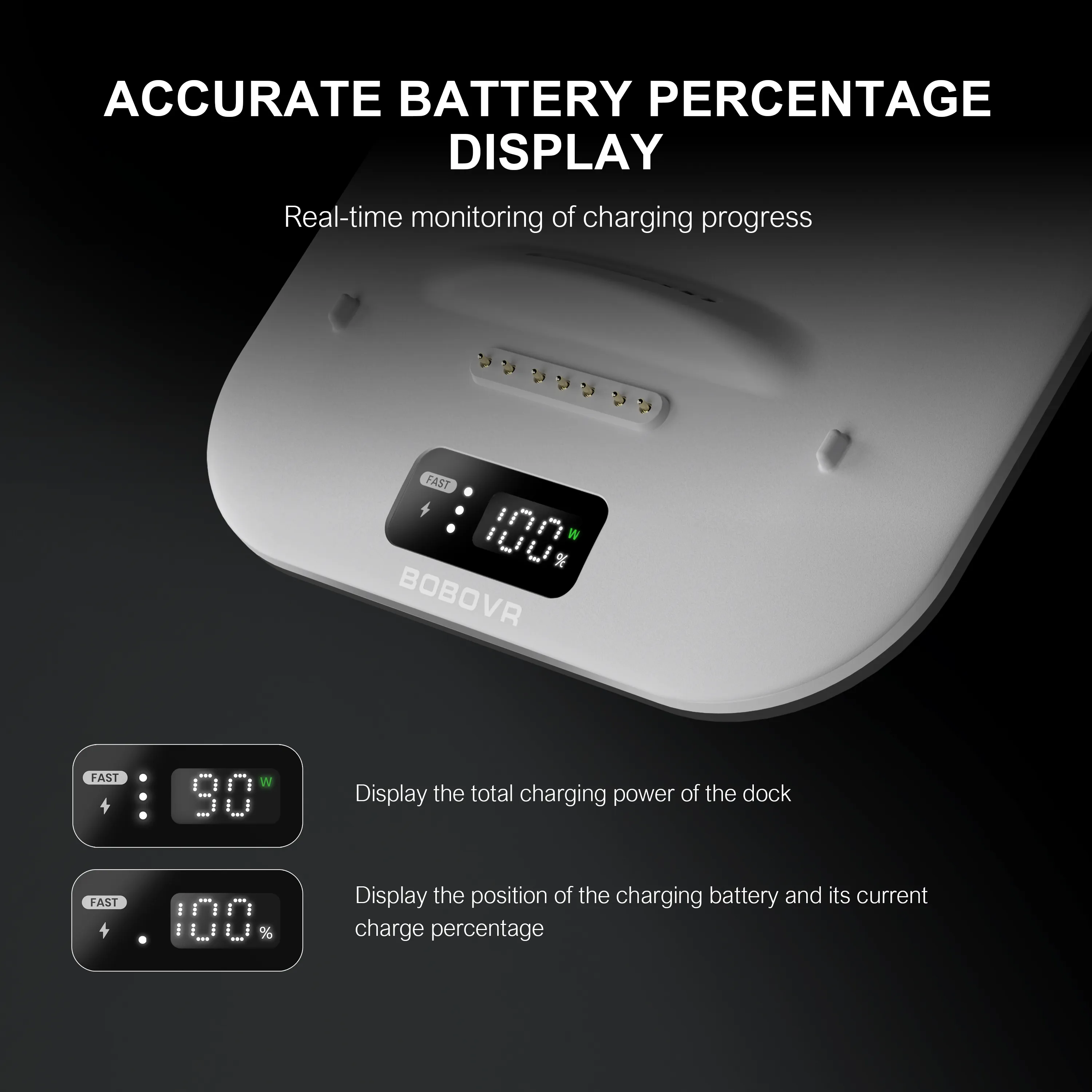 BOBOVR BD3/BD3-C Fast Charging Dock for VR Headsets - Sleek, Efficient, and Reliable