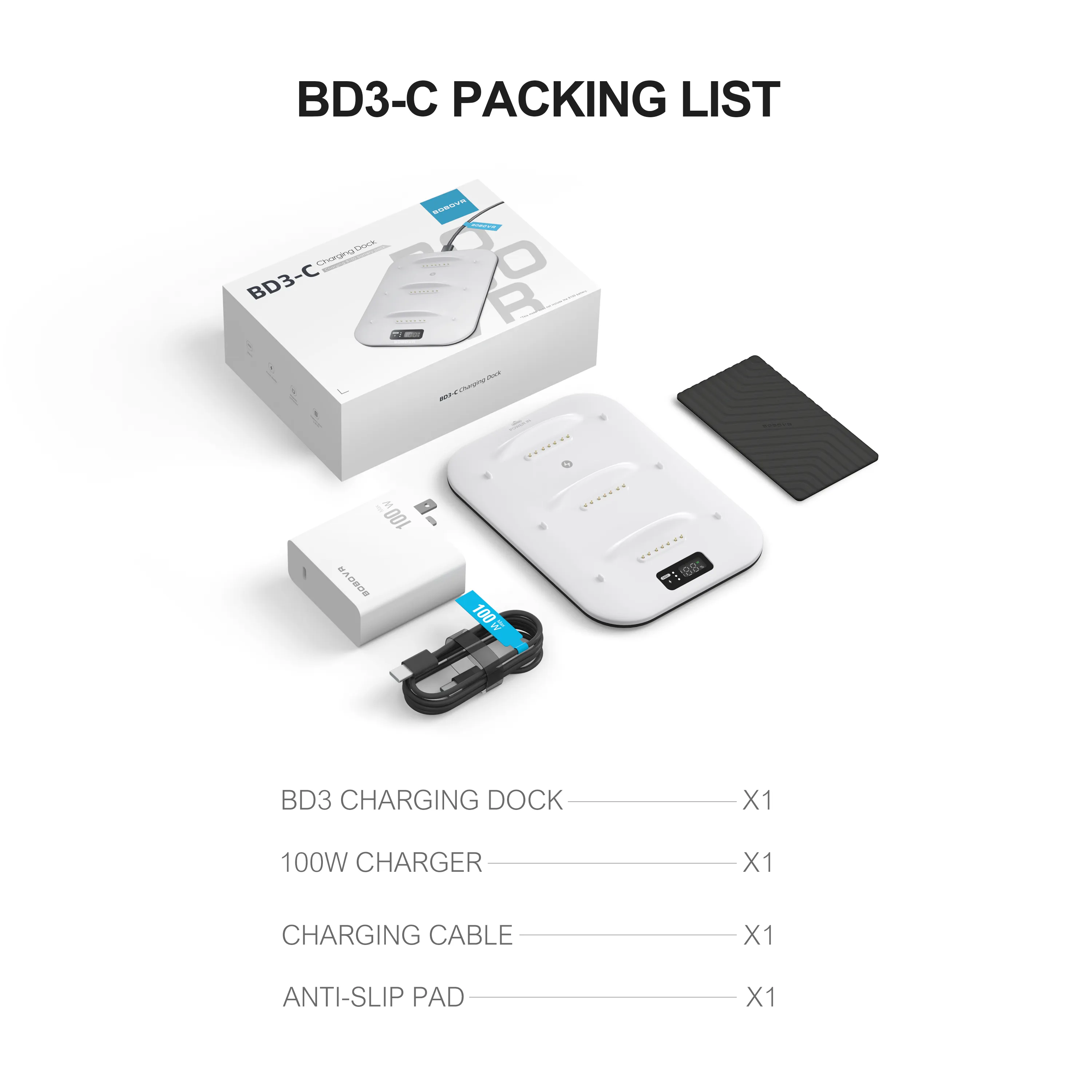 BOBOVR BD3/BD3-C Fast Charging Dock for VR Headsets - Sleek, Efficient, and Reliable