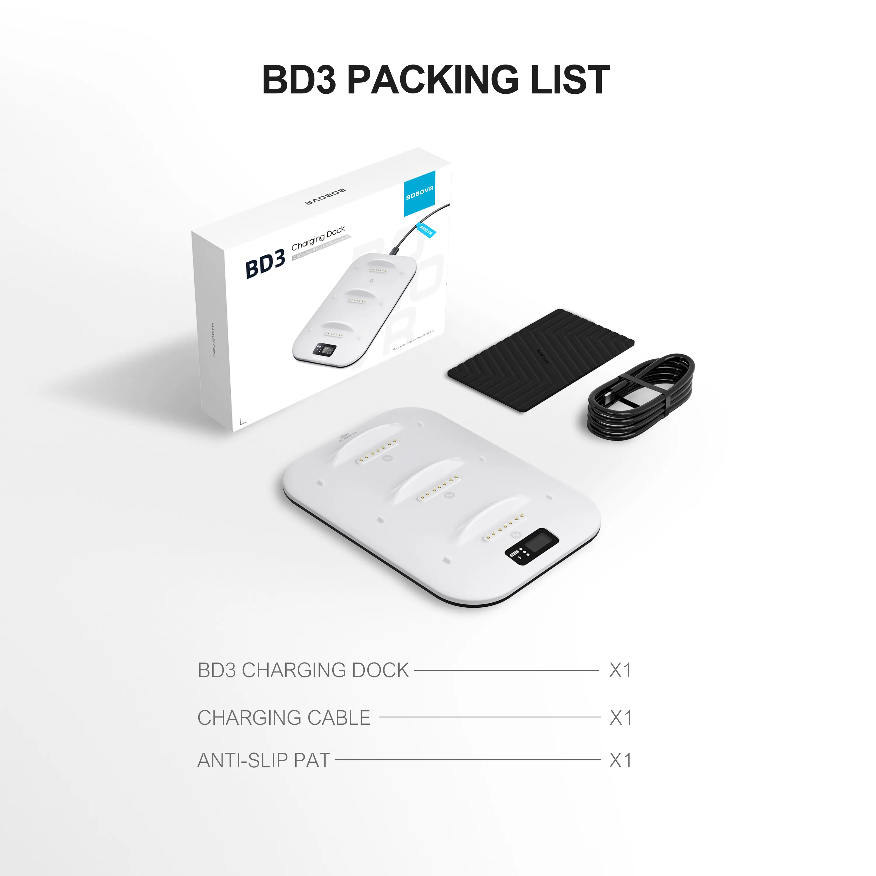 BOBOVR BD3/BD3-C Fast Charging Dock for VR Headsets - Sleek, Efficient, and Reliable