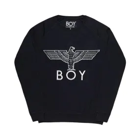 BOY EAGLE APPLIQUE SWEATSHIRT - BLACK