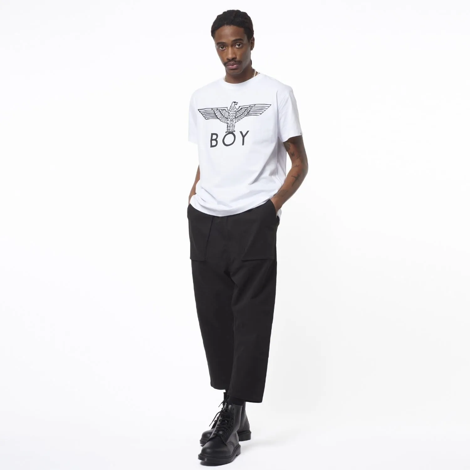 BOY EAGLE T-SHIRT - WHITE /BLACK