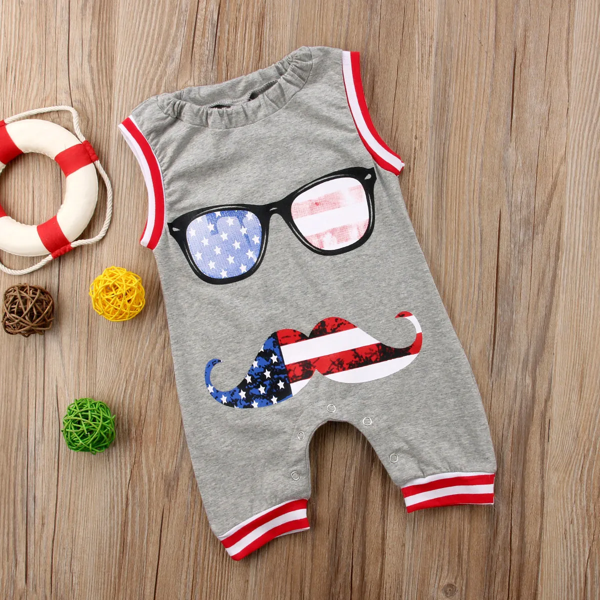 Boys American Flag Romper/Jumpsuit