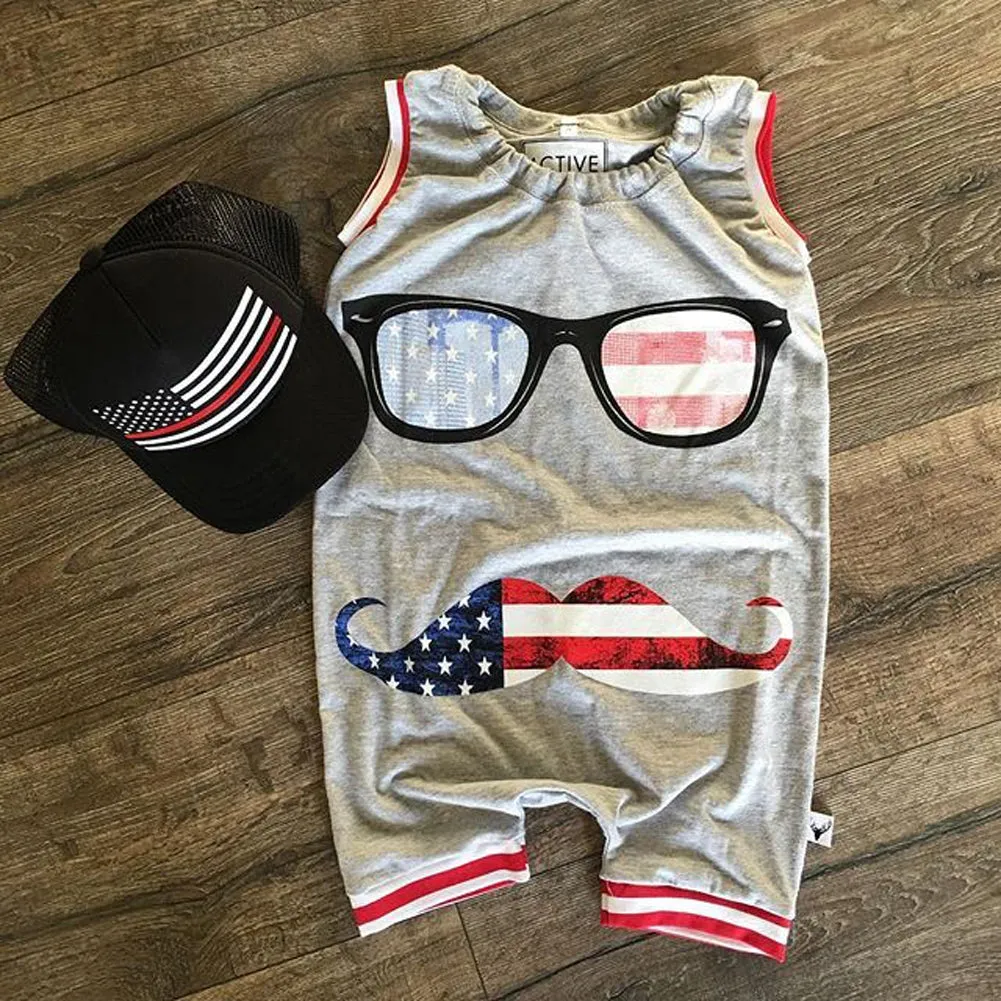 Boys American Flag Romper/Jumpsuit